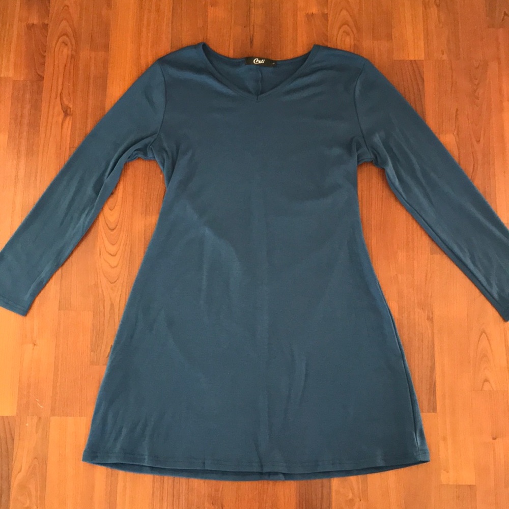 Blue long sleeve dress-NWOT